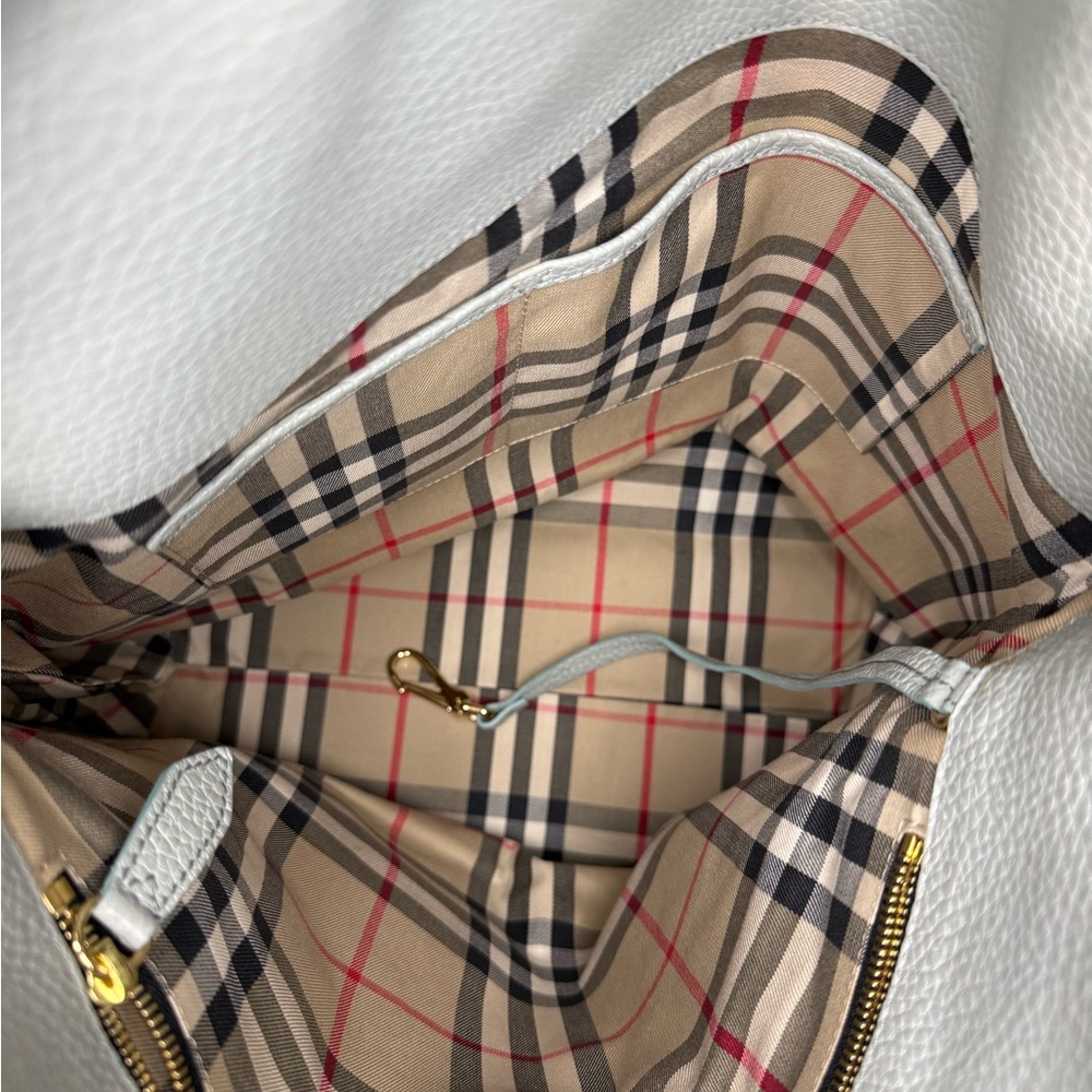 Burberry Light Blue Leather Nova Check Hobo Bag - Picture 9 of 9